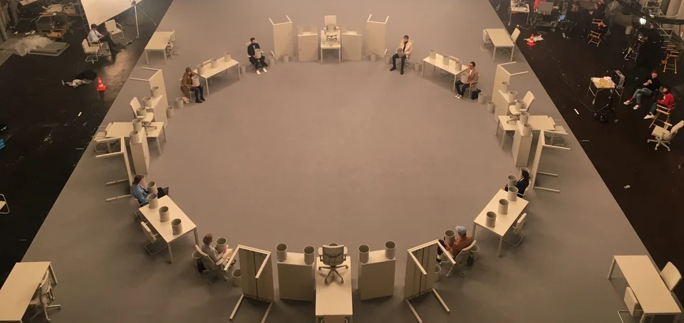 De set, van boven.
