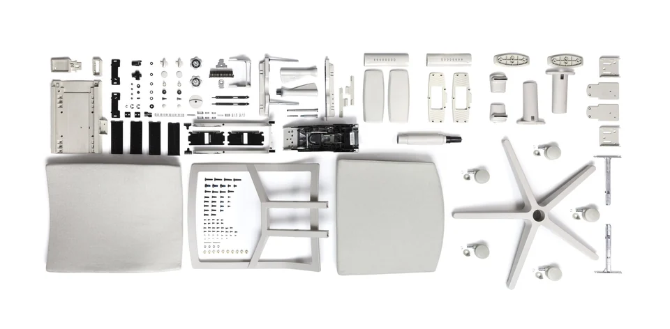 The Boring Comfort Chair in all its parts