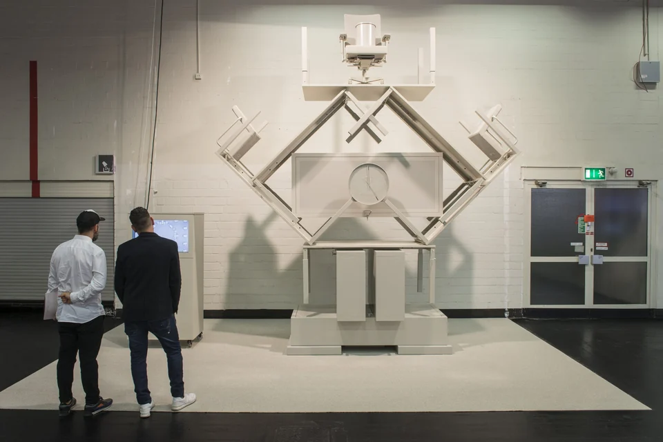 A grey tower at Orgatec